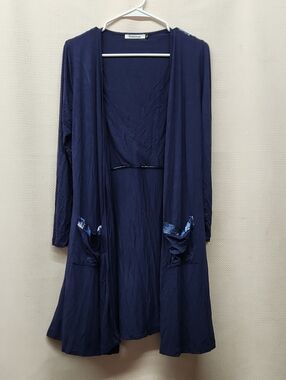 Navy Long Open Cardigan for Women